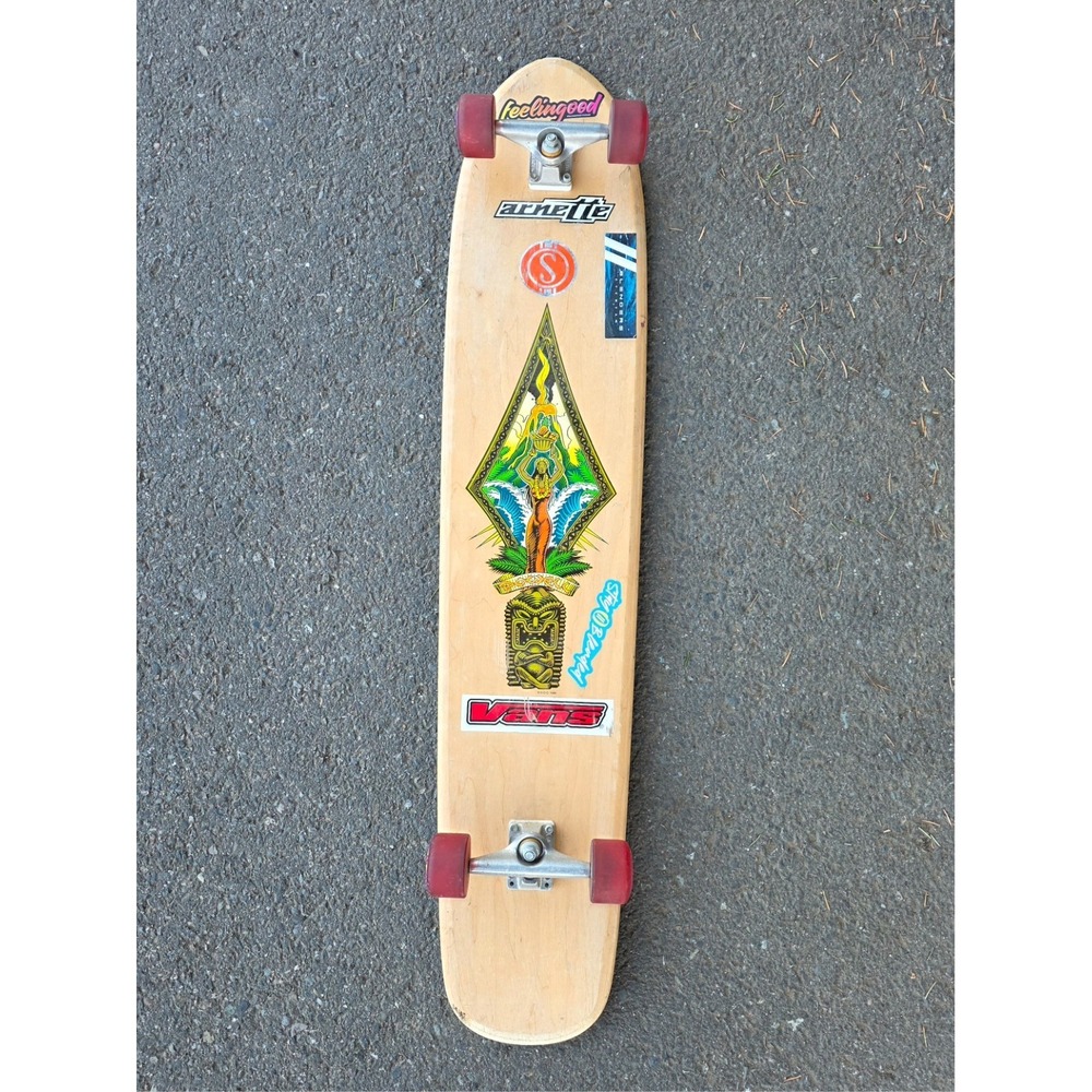 Vtg 1996 POWELL TIki Longboard Skateboard  Deck 49